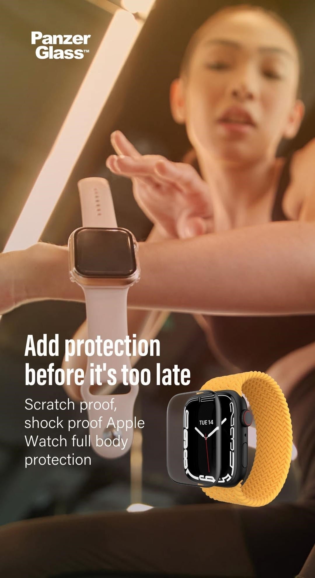 PanzerGlass® Screen Protector Full Body Black Apple Watch SE 3 | SE | 6 | 5 | 4 | 44mm